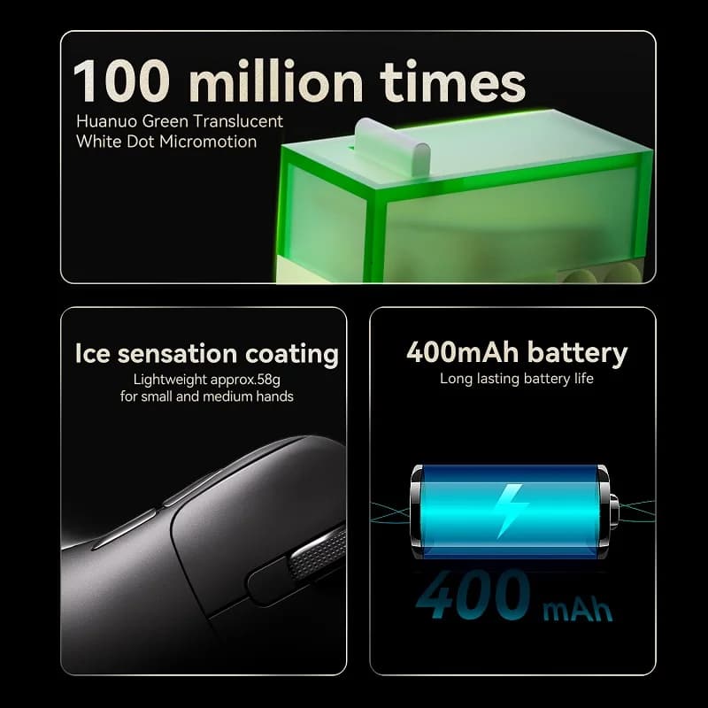 Ajazz AJ179 Apex PAW3950 Wireless Gaming Mouse with RGB Charging Dock, Computer Macro Mouse Gamer,Lightweight Ergonomic PC Mice - 4