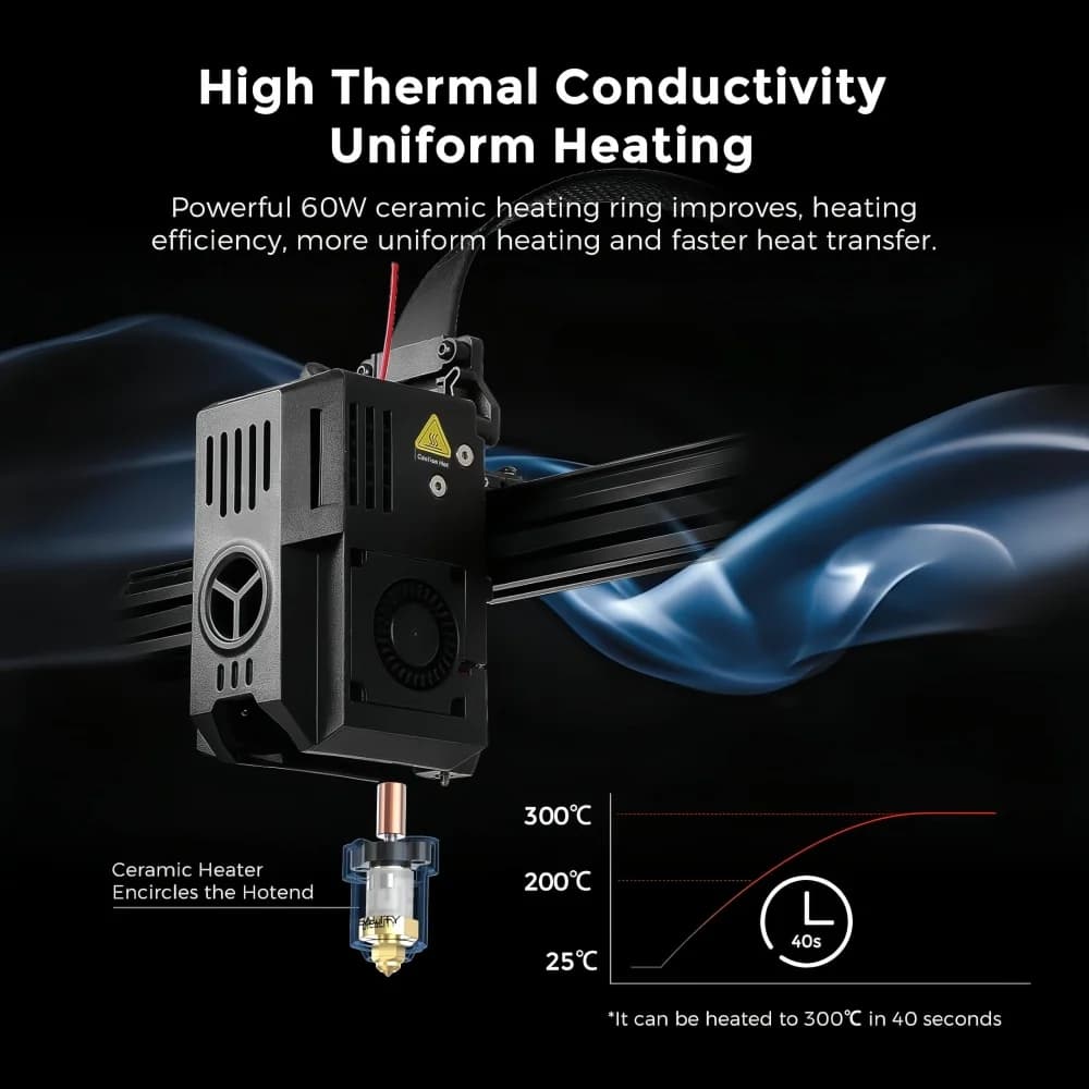 Creality Ender 3 V3 KE Ceramic Hotend Kit, 300°C High Temp Heating Block Extruder Hotend forEnder 3 V3 KE K1/K1 Max - 3