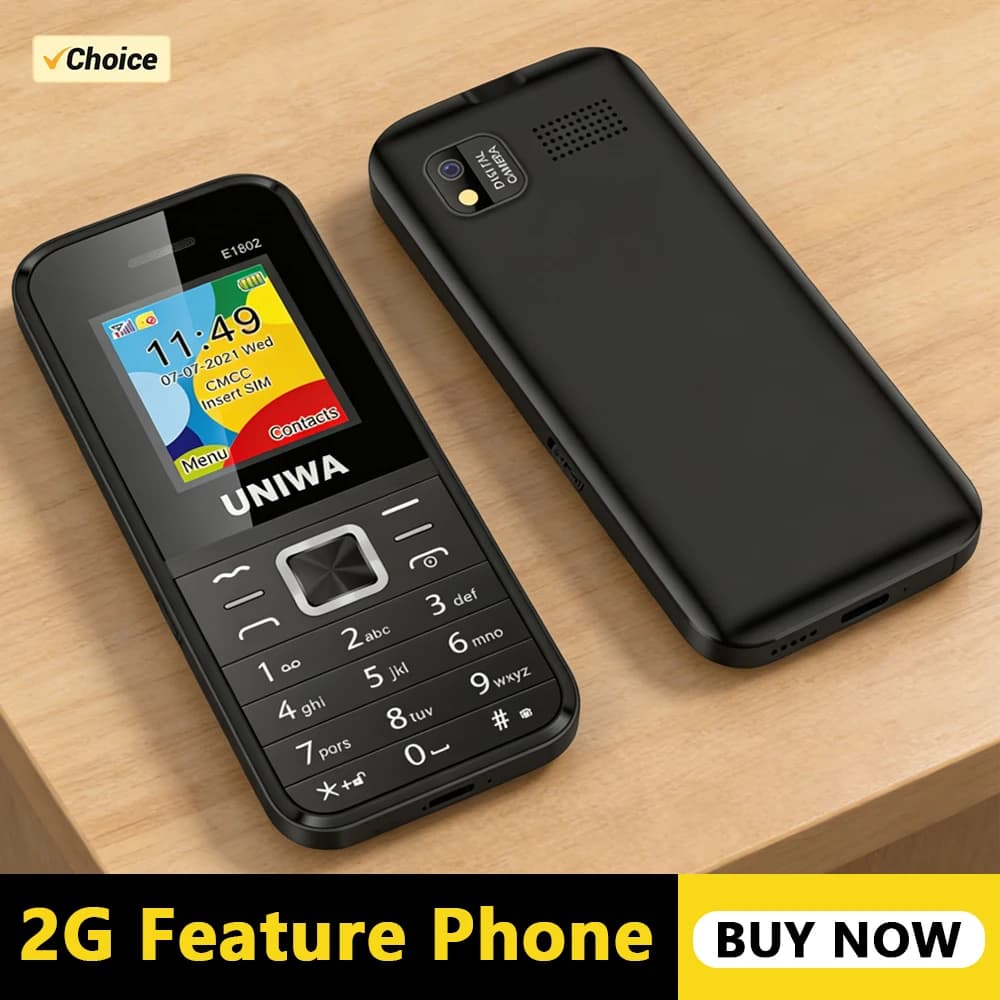 UNIWA E1802 GSM Senior Push-button Phone Long Standby Big Buttons Loud Sound FM Radio Dual Sim Unlocked Cellphone
