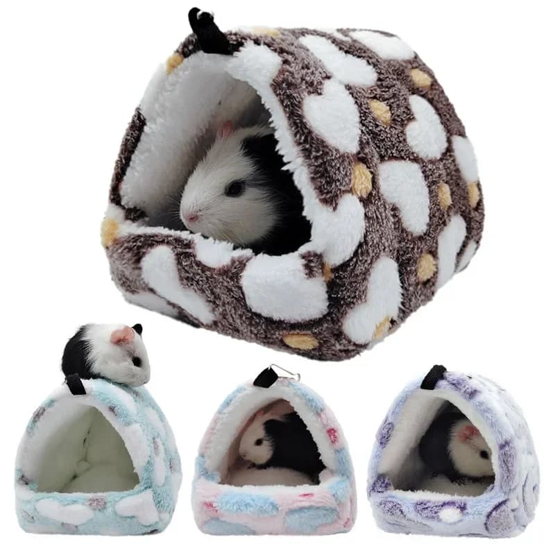 Cute Hamster House Winter Thickening Warm Soft Beds New Bread Small Animal Nest for Hamster Hedgehog Rabbit Pet Accessories 2024 - 3