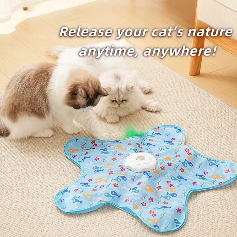 Cat hunting blanket toy automatic turntable cat funny stick pet game cover to relieve boredom artifact hiding cover toy - 2