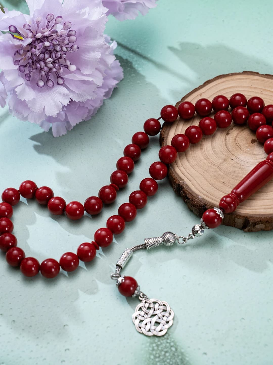 خرز صلاة مصنوع يدويًا عالي الجودة - 5 ألوان كلاسيكية للصلاة والتأمل والتاسبيح - 3