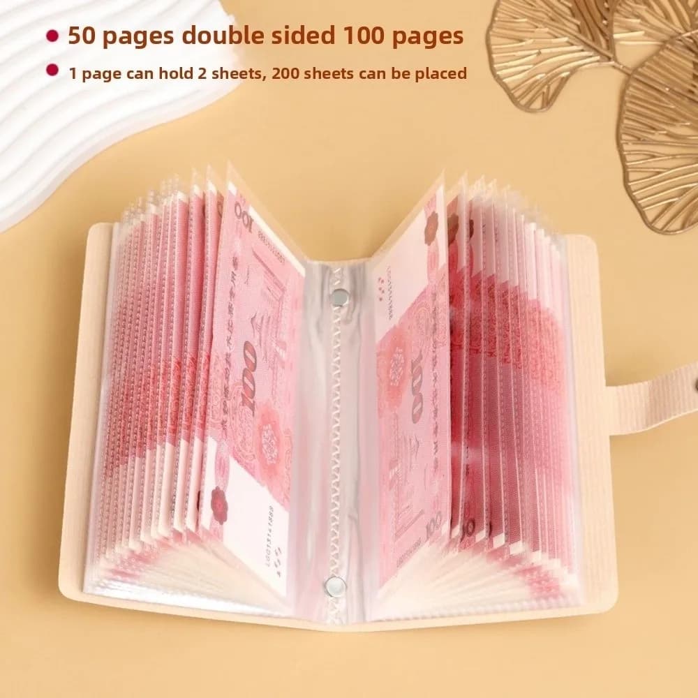 Reusable Large Capacity 100 Envelopes Money Saving Challeng Waterproof PU Budget Money Notebook Save Money Cash Storage Book - 3