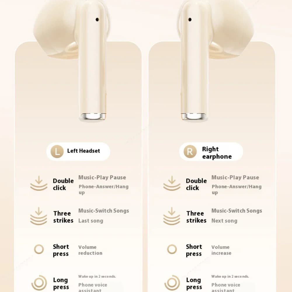 سماعات أذن لاسلكية حقيقية داخل الأذن تصميم أنيق ملائم مريح صوت فاخر سماعات ألعاب رياضية - 5