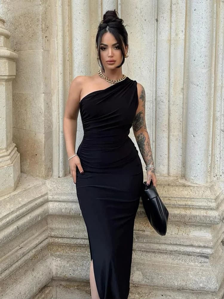 Summer Women' Maxi Dresses Sexy Split Fashion Sleeveless Backless Slim Dress Female Casual Streetwear Club Elegant Party Dresses - 6