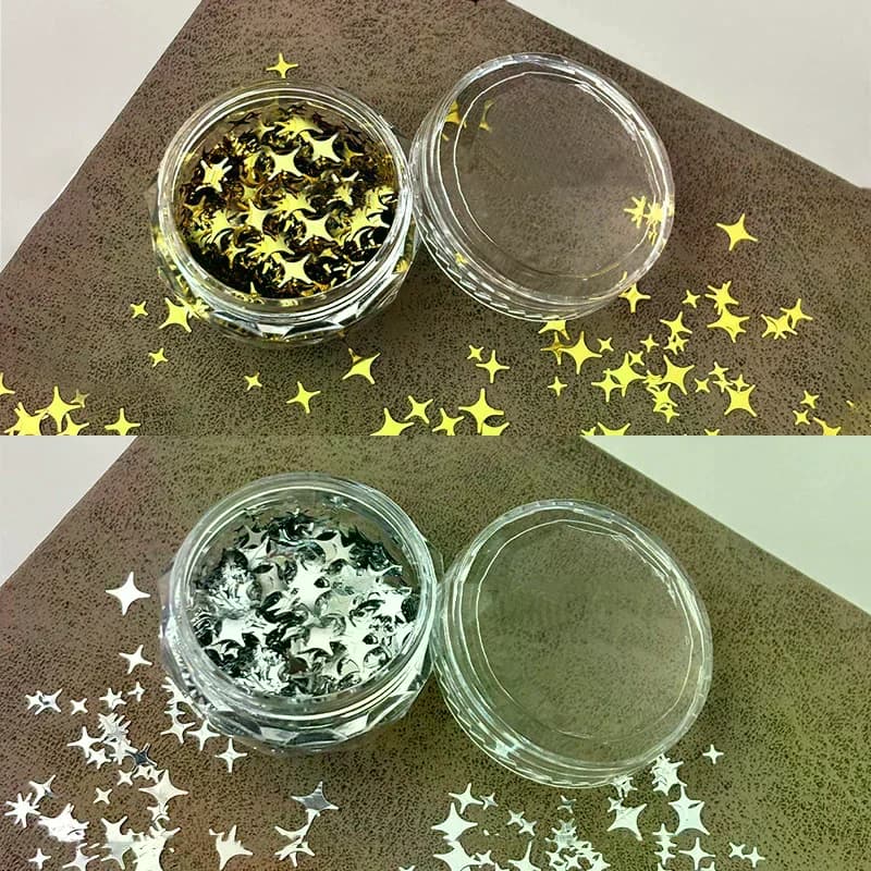 1Box Nail Glitter Star Shape Sequins Sparkly Flakes Paillette Nail Art Charms Decorations DIY Slices Accessories - 2