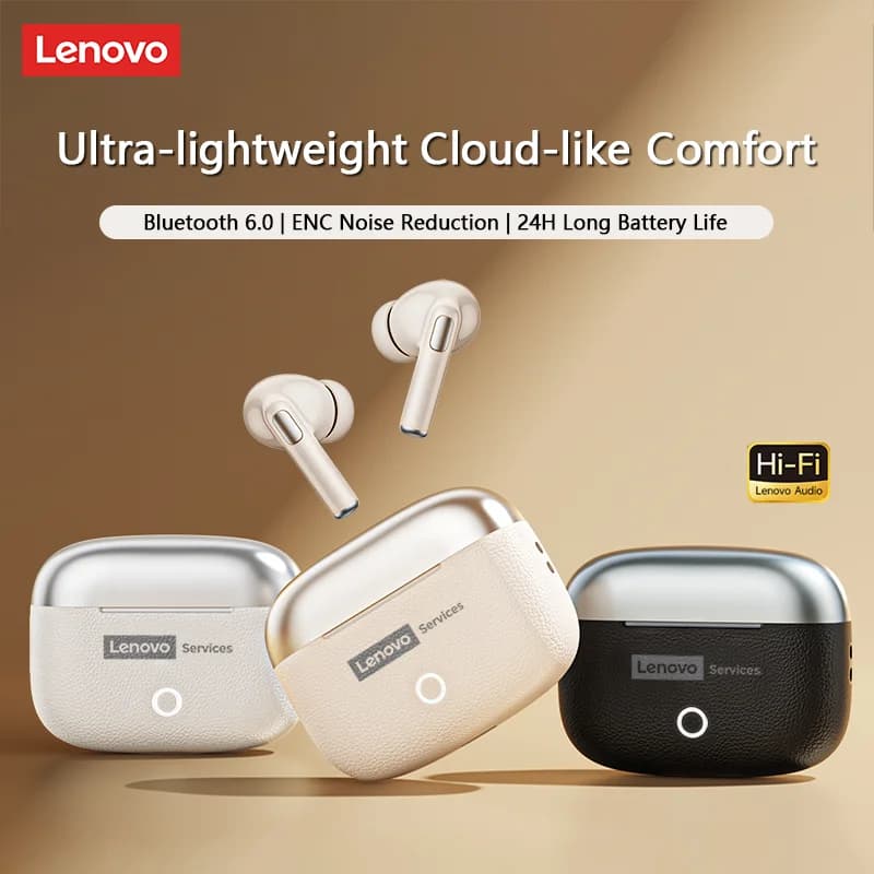سماعات أذن أصلية لينوفو LE221 بلوتوث 6.0 لاسلكية ENC تقليل الضوضاء TWS بطارية 24 ساعة مع ميكروفون