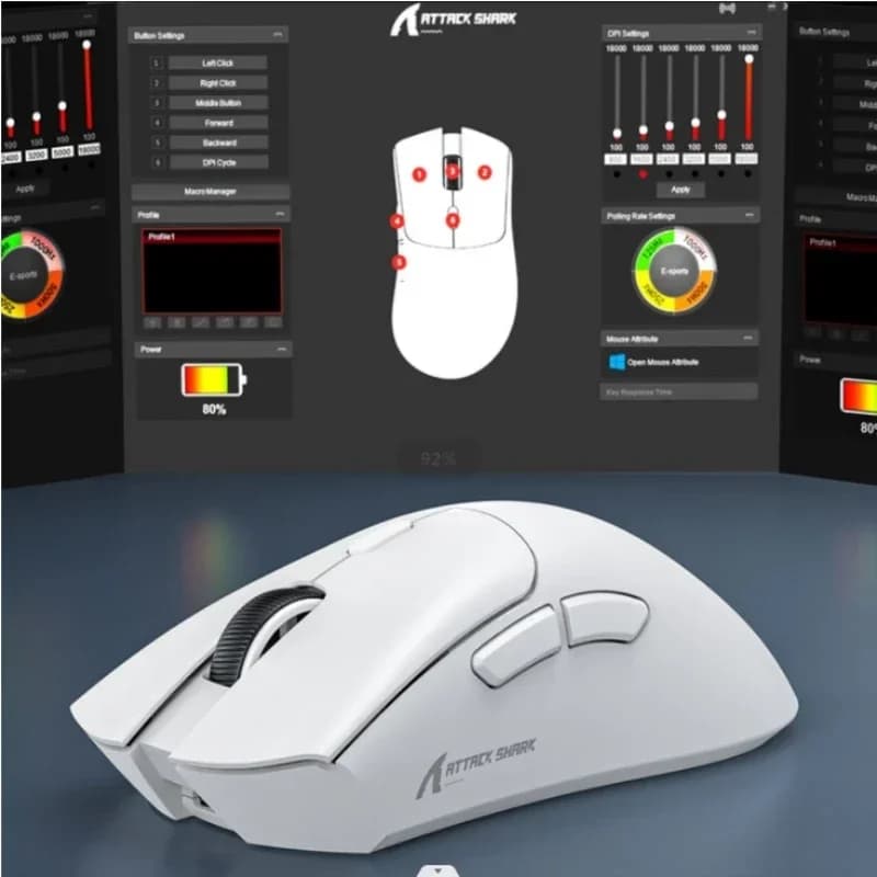 ماوس ألعاب لاسلكي Attack Shark R1، PAW3311 1KHZ 18000dpi، ماوس بلوتوث، ماوس ألعاب ماكرو، لوحة ماوس/كمبيوتر - 4