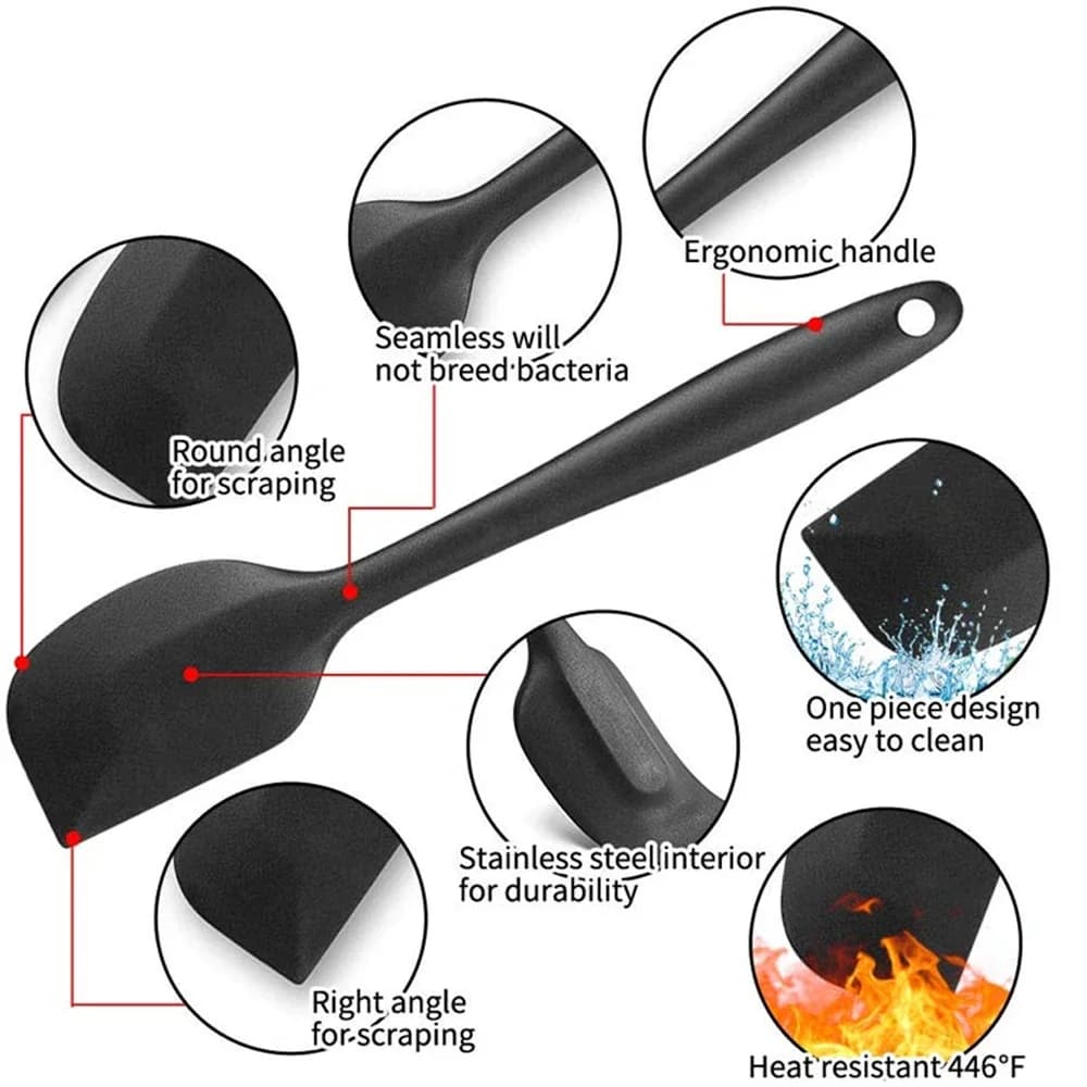 6Pcs Silicone Spatula Set Food Grade Non Stick Heat Resistant Spatulas Turner for Cooking Baking Mixing Baking Tools - 2