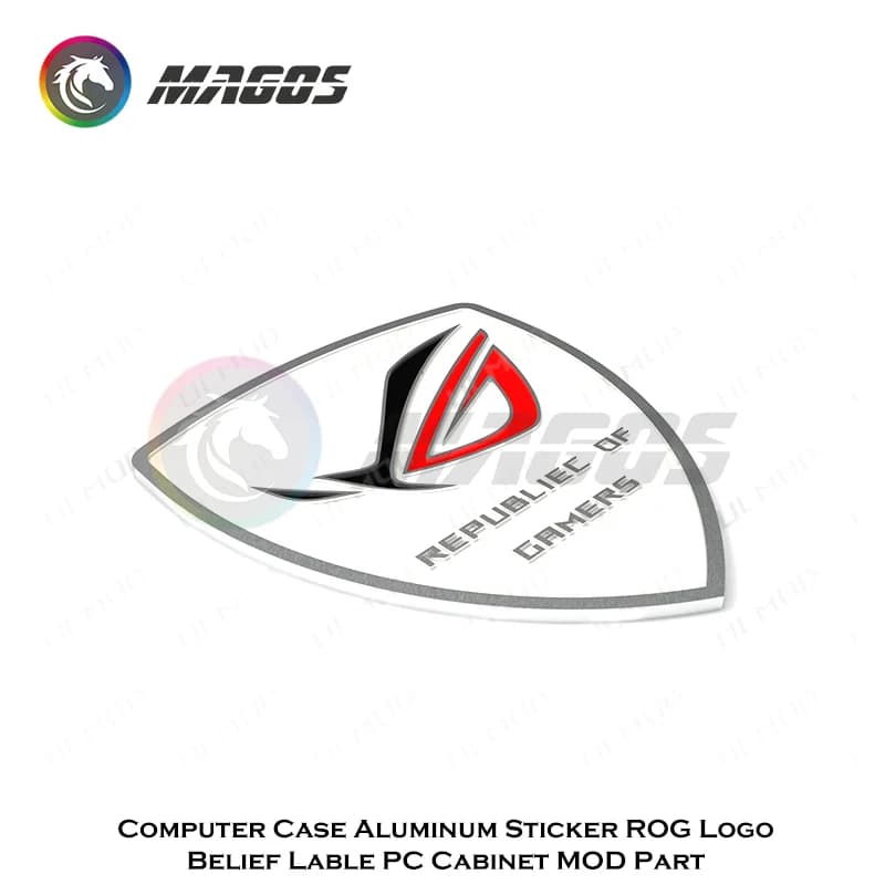 ASUS ROG Gamer Metal Logo Belief Sticker For Phone Computer Case Black/White - 3