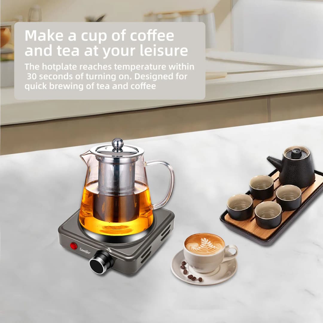 موقد كهربائي صغير 500 واط قابل للتعديل لوحة التدفئة الحرارية السفر موقد مناسبة للقوافل التخييم نزهات - 3