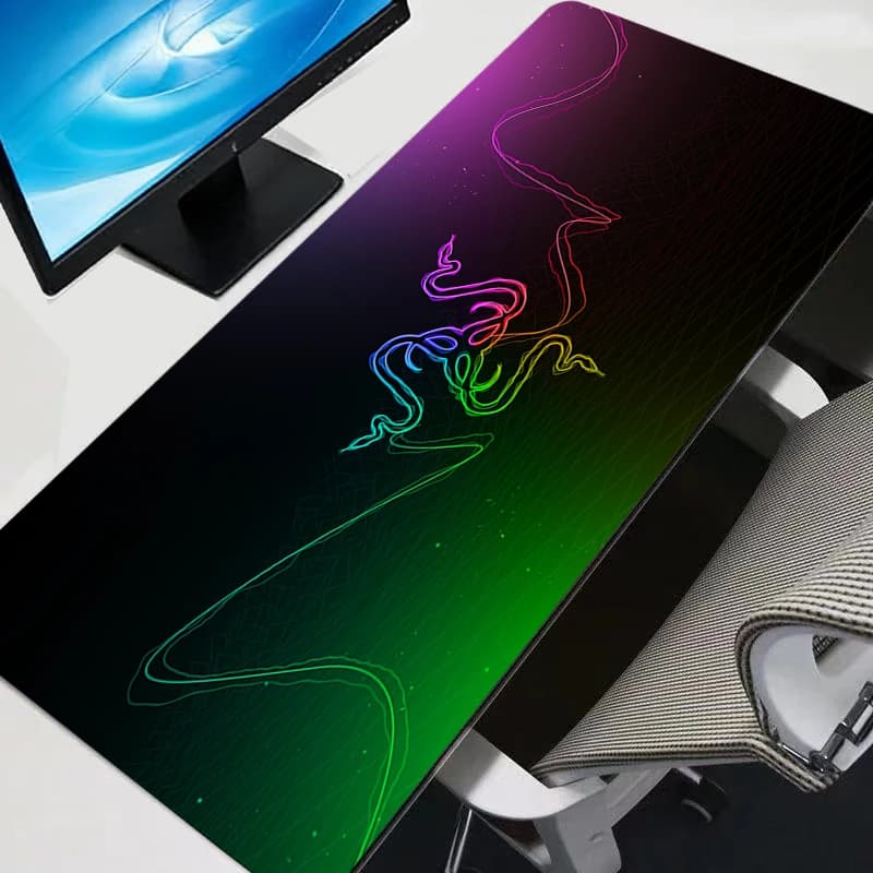 حصيرة ماوس كبيرة من Razer للكمبيوتر الشخصي، إكسسوارات ألعاب كاواي، تصميم أنيمي، حصيرة لوحة مفاتيح متينة، سجادة طاولة - 4