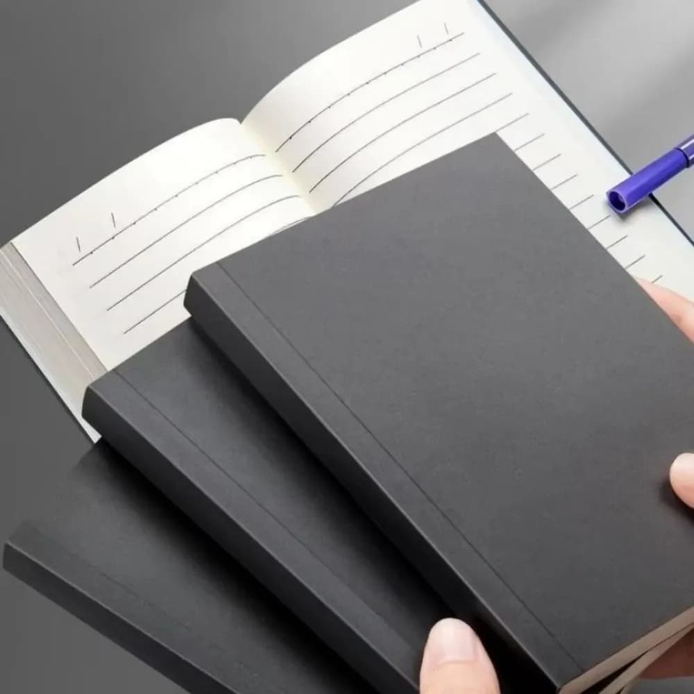دفتر جيب جديد A6، 256 صفحة، 128 ورقة، خط شبكة فارغ، مفكرة صغيرة بغطاء ورقي كرافت سميك - 5
