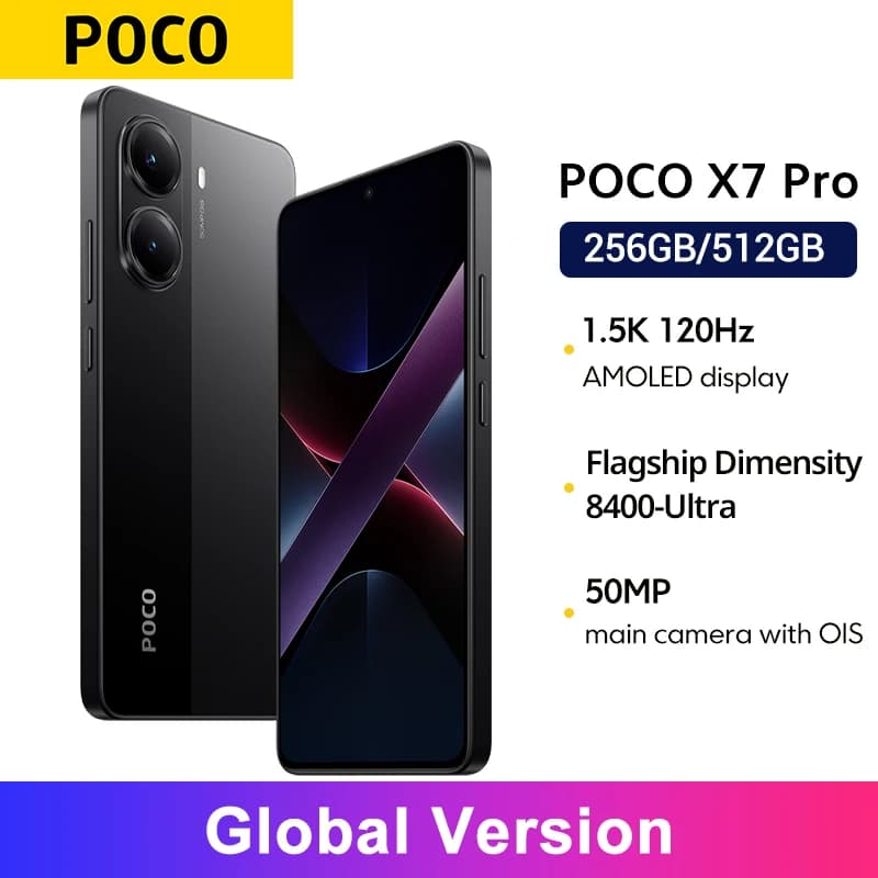 POCO X7 Pro Global Version Smartphone 6.67" 1.5K 120Hz AMOLED display 8400-Ultra HyperCharge 6000mAh 90W NFC