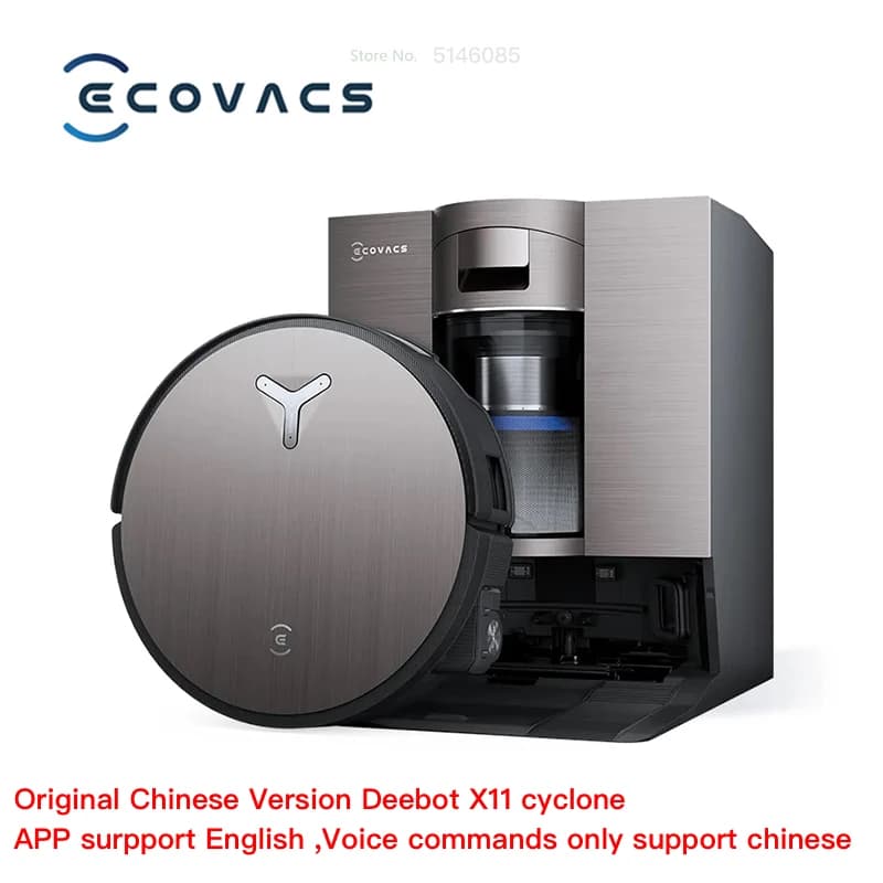 ECOVACS DEEBOT X11 Cyclone Robot Vacuum PowerBoost Charging 19500Pa  Suction Bagless OMNICYCLONE Station Chinese Version