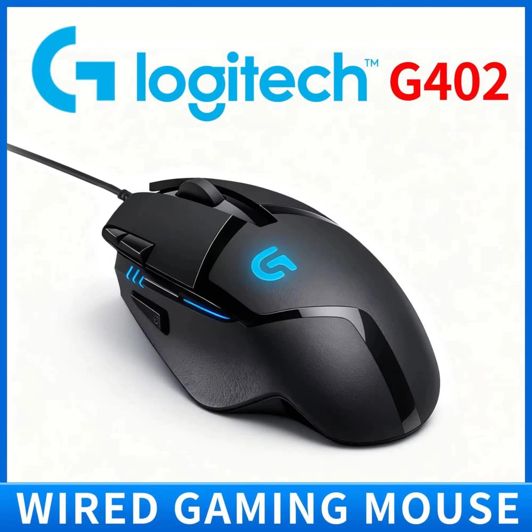 Logitech G402 Right Handed Wired Mouse For Gamer Office PC Ergonomic Contoured Shape 4000 DPI Delta Zero Sensor Computer Gear - 6