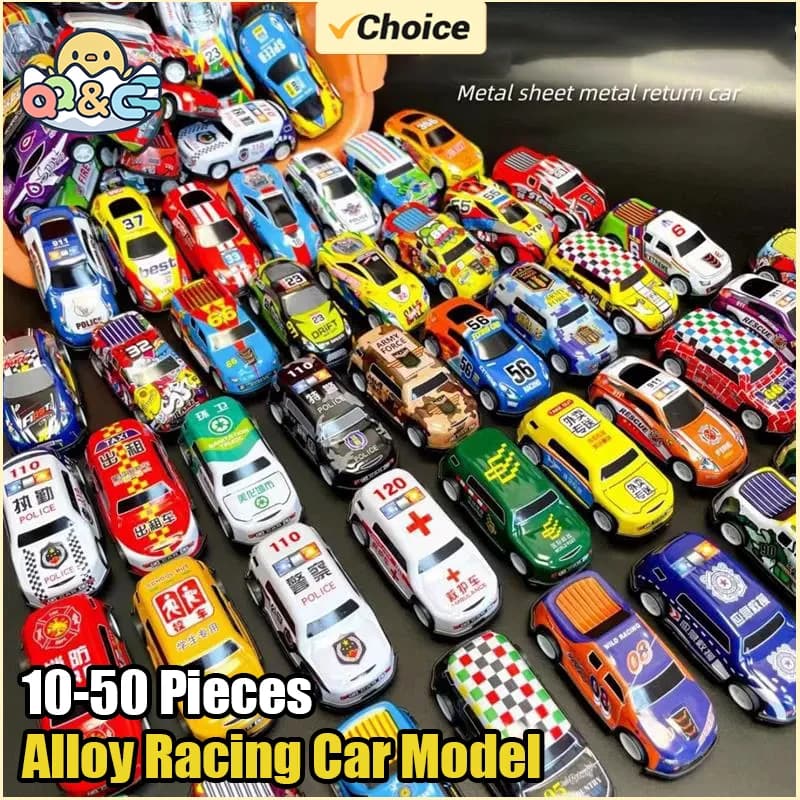 10-50Pcs Alloy Diecast Car Mini Cars Model Se tToys for Boys Sliding Inertia Pull Back Vehicle Toy Birthday Gift for Kid Toddler