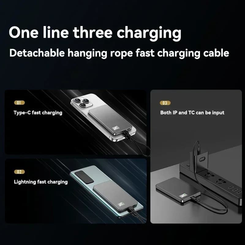 VIVO 500000mAh Magnetic Power Bank PD22.5W Wireless Fast Charging Portable External Battery for Magsafe For iPhone Samsung - 4