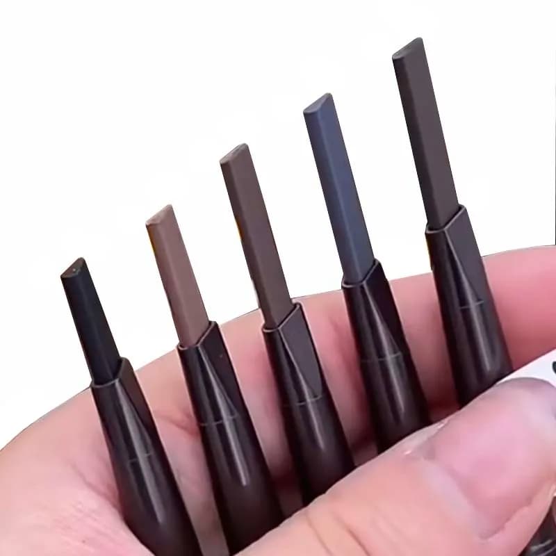 4 ألوان قلم حواجب مطفي مقاوم للماء مكياج برأسين بني طويل الأمد غير قابل للتلطخ قلم حواجب مع فرشاة مستحضرات تجميل