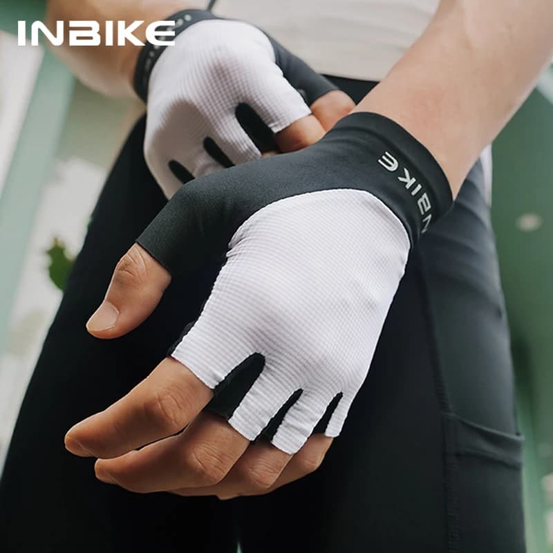 INBIKE قفازات ركوب الدراجات نصف إصبع MTB قفازات دراجة صيفية للرجال ركوب SBR راحة مبطنة قفازات دراجة جبلية إكسسوارات