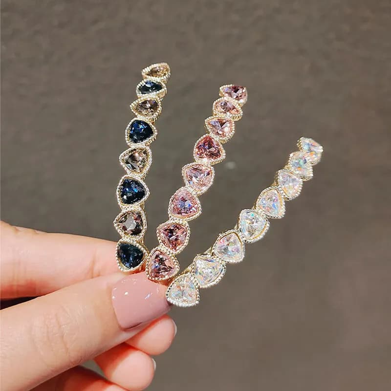 إصدار كوري جديد من دبوس شعر الربيع الكريستالي أنيق مرصع بالكريستال لإكسسوارات شعر السيدات - 2