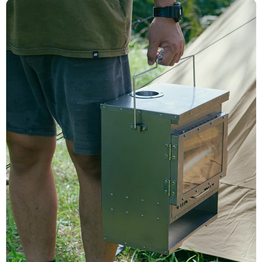 Stainless Steel Smokeless Fireplace Secondary Burning Wood Stove Large Glass Window Camping Tent Stove Firewood Heater Brazier - 6