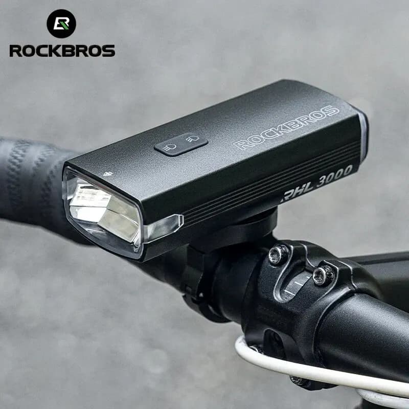 ROCKBROS 3000LM Bike Light 10000mAh Power Bank Type-C Charging Front Lamp Bicycle Headlight MTB Road Cycling Flash Highlight - 2
