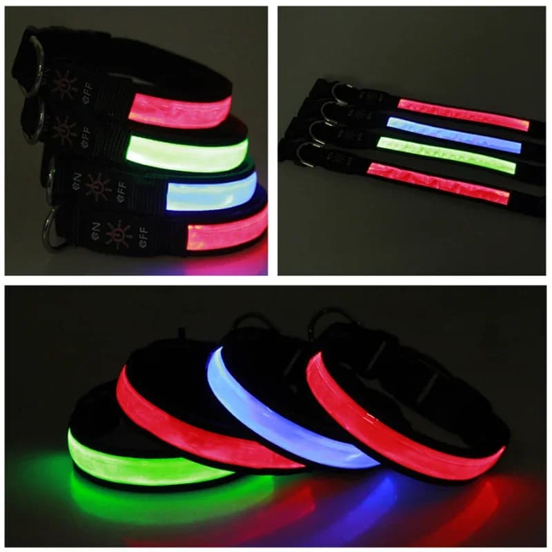 LED Glowing Dog Collar Adjustable Flashing USB Charging Luminous Collar Night Light Harness For Big Medium Small Dogs Pet Items - 4
