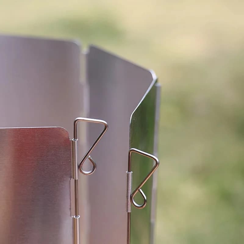 8 Plates Gas Stove Wind Shield | Camping Picnic Cooking Burner | Windproof Screen Aluminum Alloy Wind Screen - 3