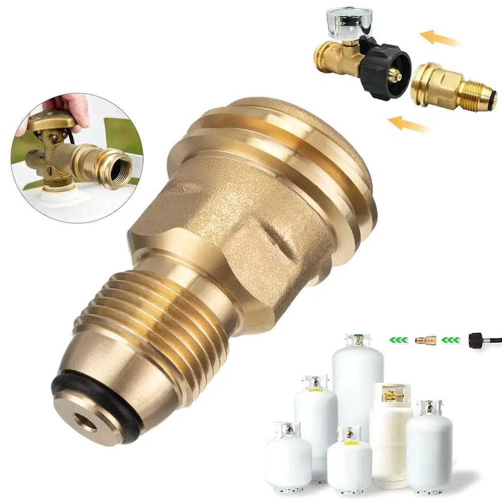 Propane LP TANK POL Service Valve To QCC Outlet Brass Adapter Part Camping Outdoor Propane Inflation Connector Gas Stove Adapter - 3