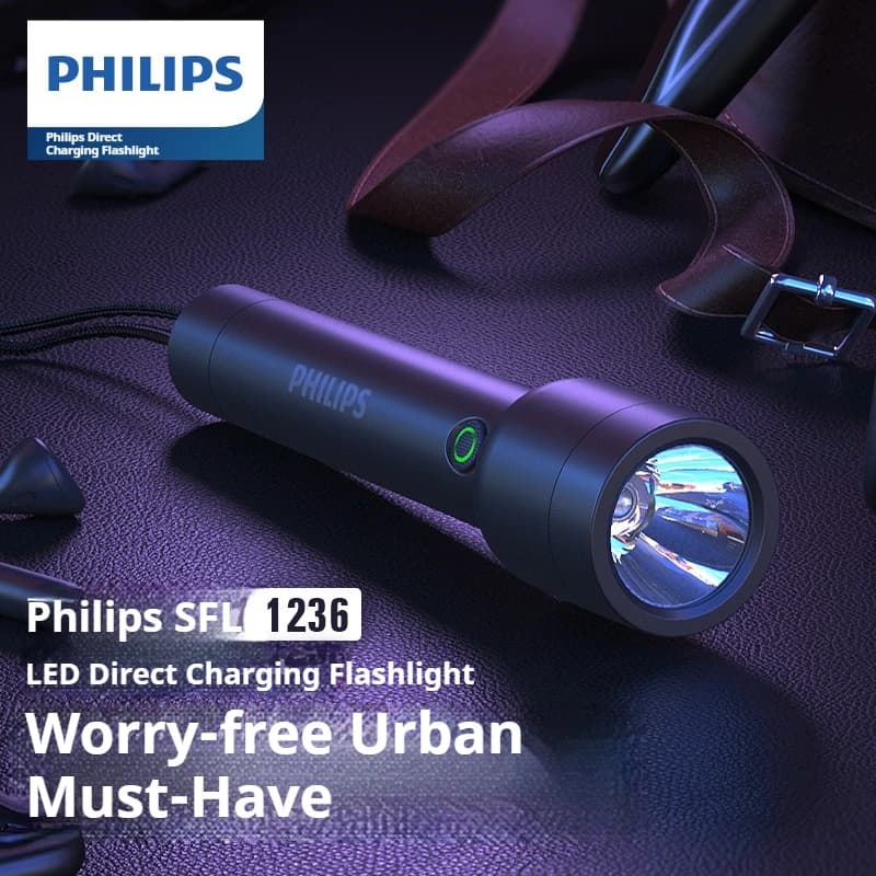 2025 جديد فيليبس 1236 مصباح يدوي 4 أوضاع LED مع نوع C بطارية 18650 قابلة لإعادة الشحن مصباح صيد إضاءة EDC تخييم دفاع عن النفس - 2