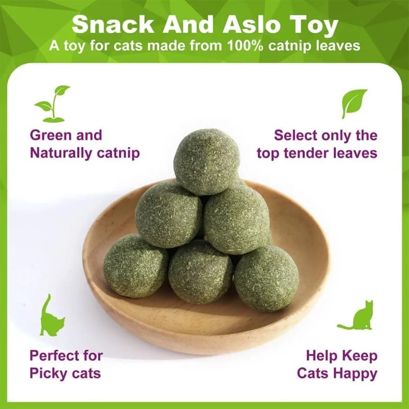 5/10/20Pcs Natural Catnip Balls Kitten Cat Nip Ball Licker Toy for Cats of All Breeds,Lick Ball Toys That Fascinate Pet Cats - 2