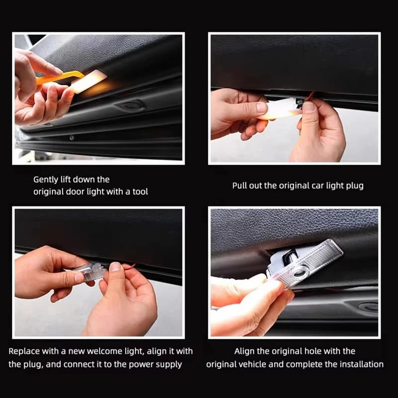 مصابيح ترحيبية LED HD لباب السيارة لسيارات فولفو Rdesign Polestar AWD V50 S60 XC60 S40 XC40 XC90 V60 S80 S90 V90 V70 T6 - 5