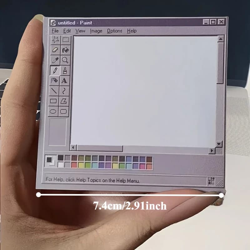 50/100/250Sheets Sticky Notes Retro Computer Drawing Tool Pattern Notepad Self-Adhesive Notepad Memo Pad Office School Supplies - 6