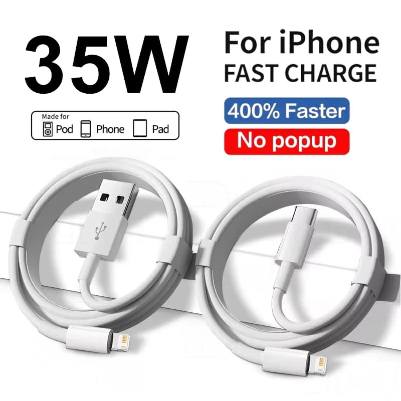 35W PD Original Fast Charging USB Cable For iPhone 11 12 13 14 Pro XS Max XR X 6 6S 7 8 Plus SE USB C Quick Charge Phone Cables