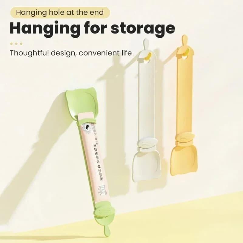 ملعقة تغذية بشريط بمقبض طويل للقطط ، عصارة طعام ، طين لحم الحيوانات الأليفة ، ضغط الطعام ، ملعقة توزيع العلاج ، لوازم طعام القطط - 3