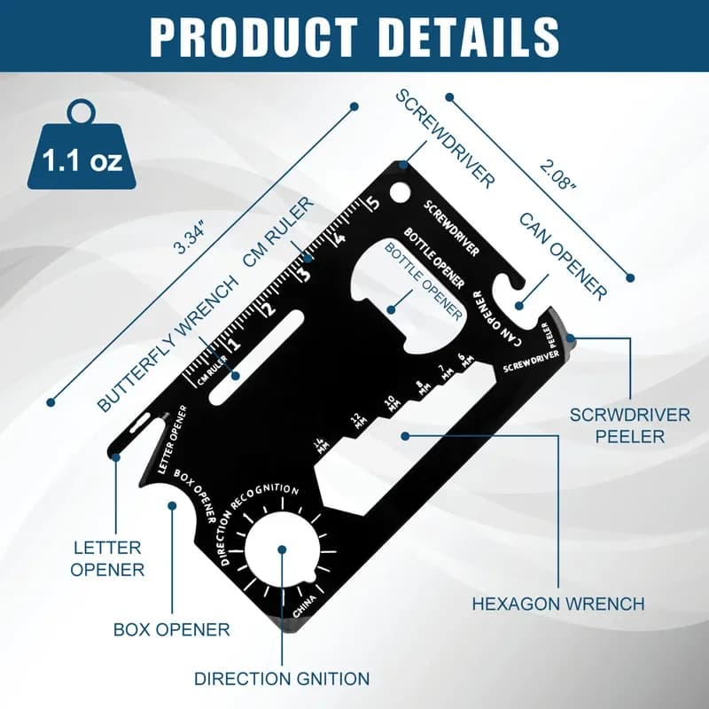 1 قطعة بطاقة أدوات متعددة 46 في 1 أداة جيب EDC إكسسوارات تخييم خارجية متعددة الأدوات من الفولاذ المقاوم للصدأ هدايا مثالية للرجال والآباء