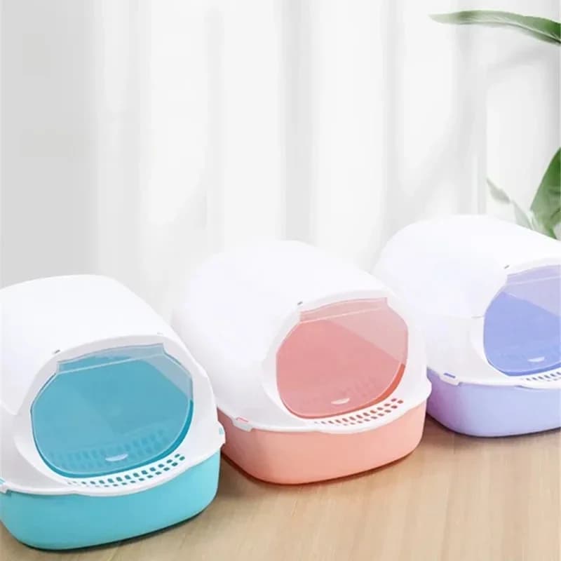 Kitty Sandbox Cat Litter Box Semi-enclosed Splashproof Cat Tray Cat Toilet Cleaning Basin Supplies Pet Toilet Kitten Tray Bedpan - 4