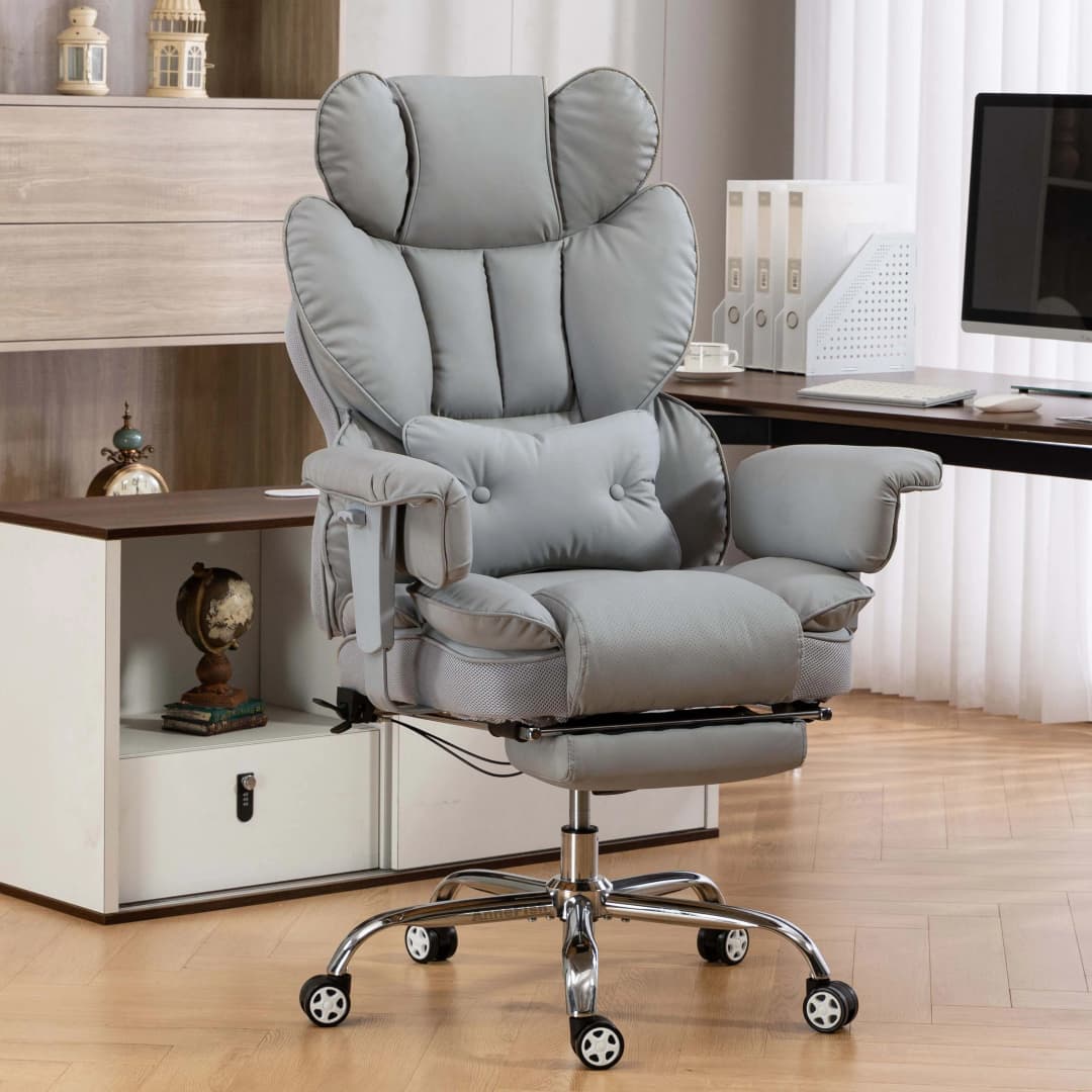 AnneFish Large Executive Office Chair with Liftable Armrests Ergonomic Swivel Desk Chair  Height Adjustment