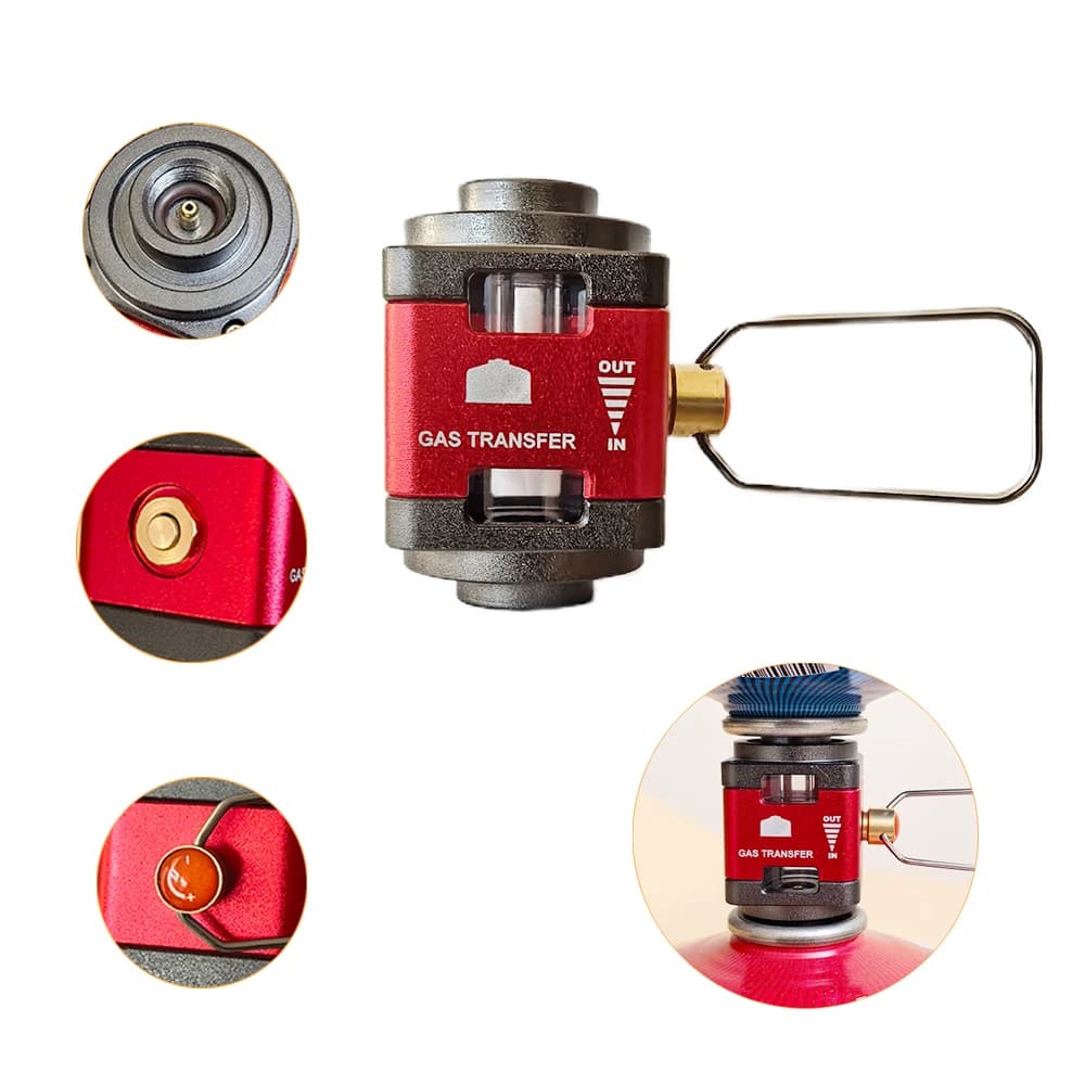 Outdoor Camping Visual Gas Tank Converter Tank Gas Refill Adapter Isobutane/Butane Mutual Charge Gas Adapter Collection Valve