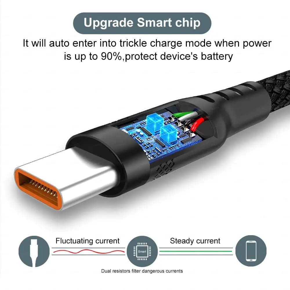 كابل شحن سريع USB TYPE C Android Micro USB Line USB إلى LIGHTNING كابل شحن ممتد لهاتف iPhone 14 Xiaomi OnePlus Samsung - 2