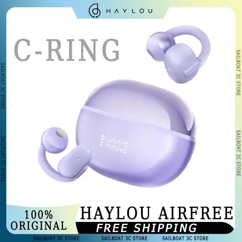 سماعات أذن لاسلكية HAYLOU Airfree بحلقة C صغيرة وتقليل ضوضاء بتقنية الذكاء الاصطناعي وصوت ستيريو وبطء منخفض وتقنية بلوتوث 5.4 مخصصة للألعاب