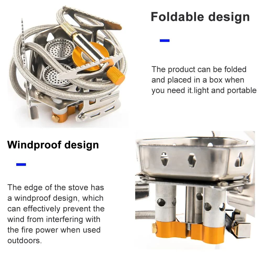 Widesea Camping Tourist Burner Big Power Gas Stove Cookware Portable Furnace Picnic Barbecue Tourism Supplies Outdoor Recreation - 4