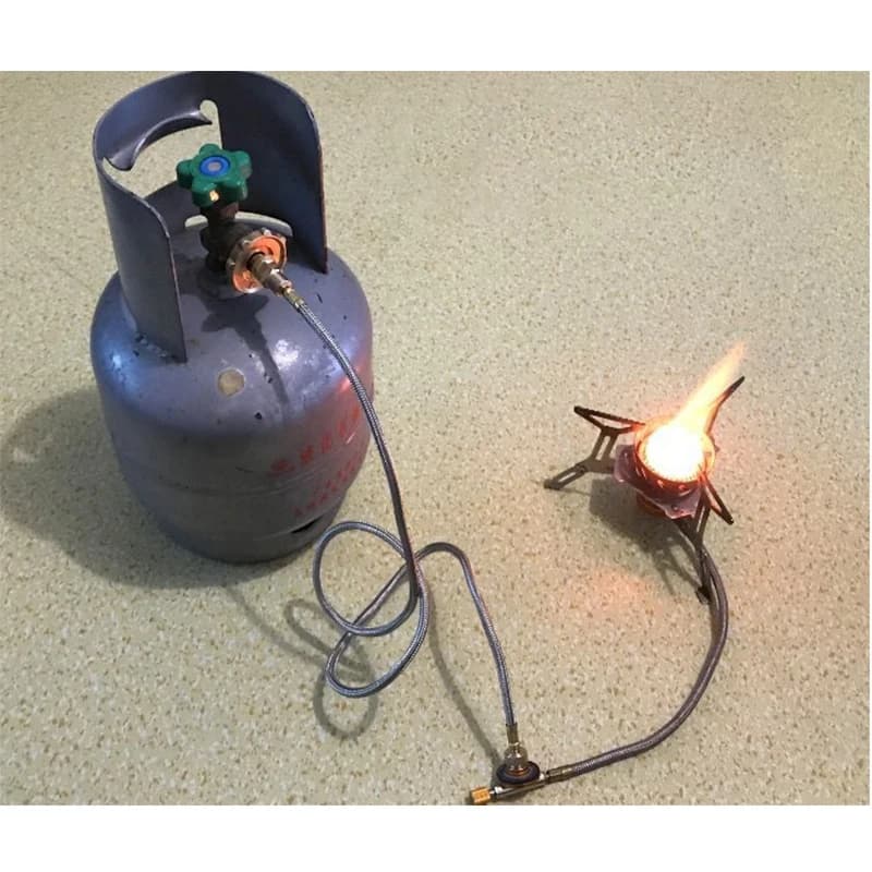 محول عبوة بروبان لمواقد التخييم مع موصل خرطوم لاسطوانات غاز البترول المسال - 2