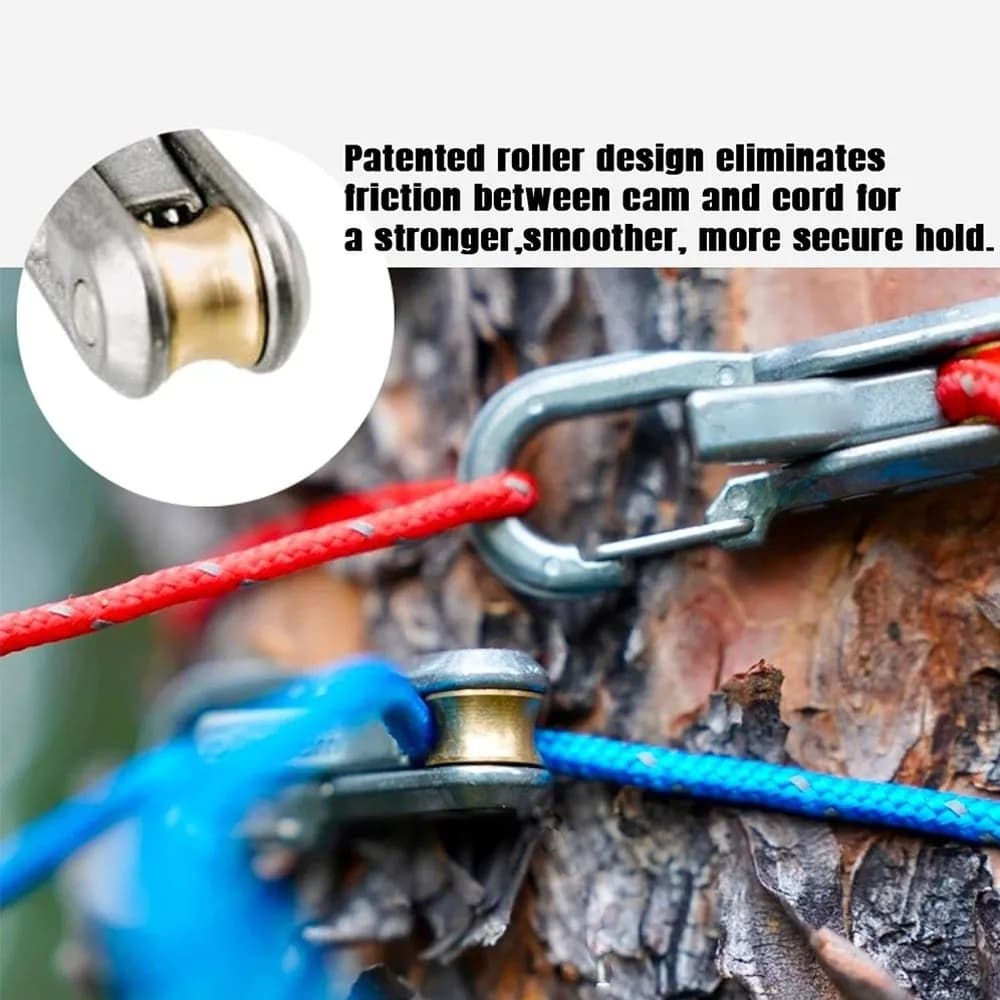 New Knot-Free Rope Tensioner Heavy-duty Roller Paracord Adjusters Easy Operation Quick Adjust Buckle Boating - 2