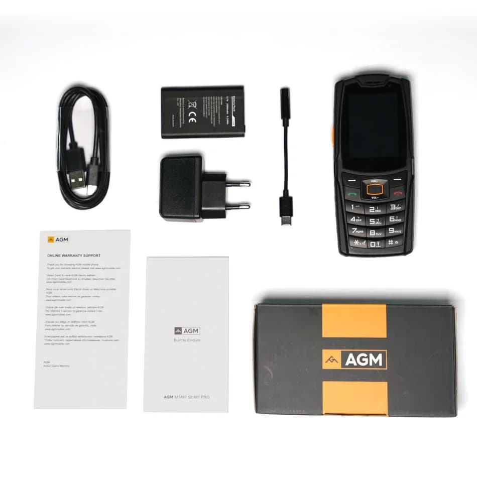 AGM M7 2+16G Volte Android Feature Phone Waterproof Touch Screen 2500mAh Cellphone with English Russian Keyboard - 6