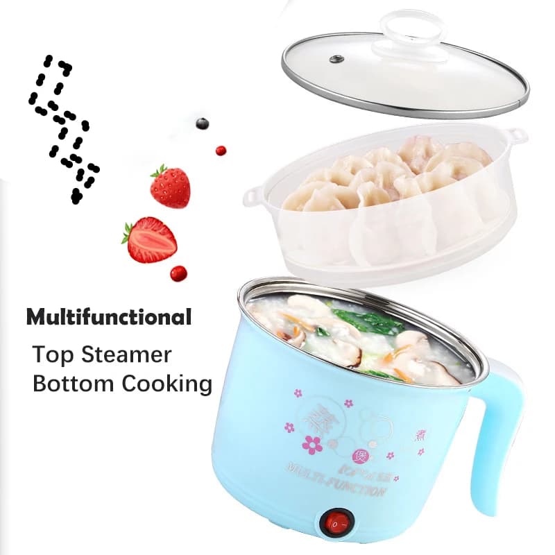 Multifunction Electric Cooker Hot Pot 1-2 People Heating Pan Multi Ramen Pot Machine Mini Rice Cook Kitchen Appliance Korea 220V - 2