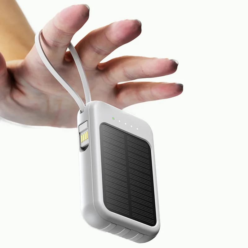 Lenovo 500000mAh Solar Power Bank High Capacity Super Fast Charging Built in 4 Cables Powerbank Outdoor Spare Battery For Phones - 6