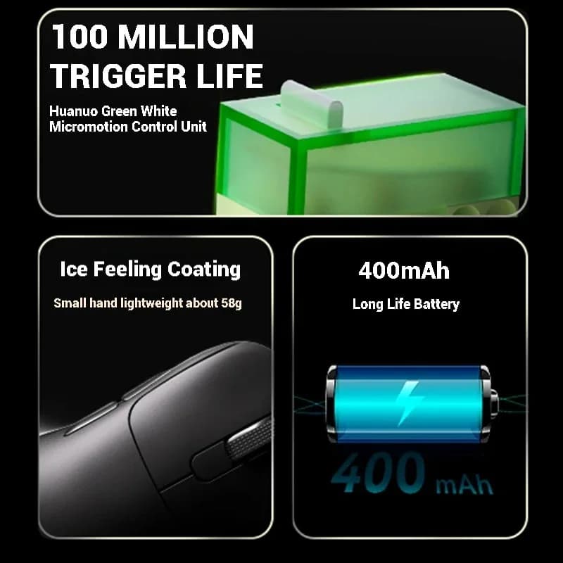 AJAZZ AJ179P PAW3950 30000DPI 8Khz Wireless Gaming Mouse Right Handed Ergonomic Mouse with RGB Magnetic Screen Charging Base - 3