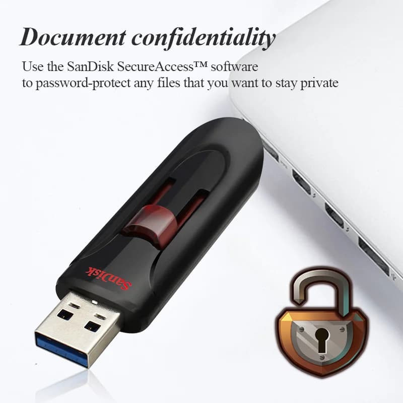 SanDisk CZ600 قلم تخزين USB 3.0 أصلي عالي السرعة 256 جيجابايت 128 جيجابايت 32 جيجابايت مصغر USB 3.0 16 جيجابايت ذاكرة بلاستيكية - 6